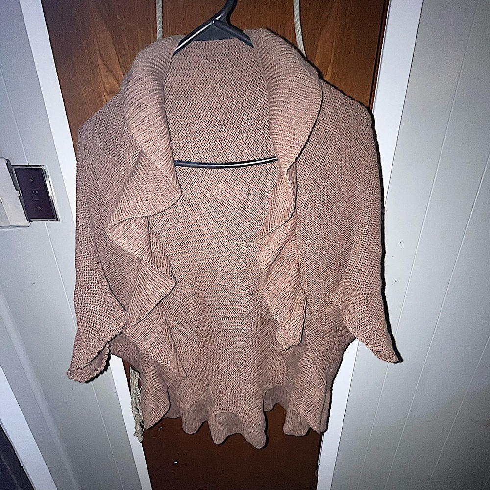 medium little brown coverup cardigan